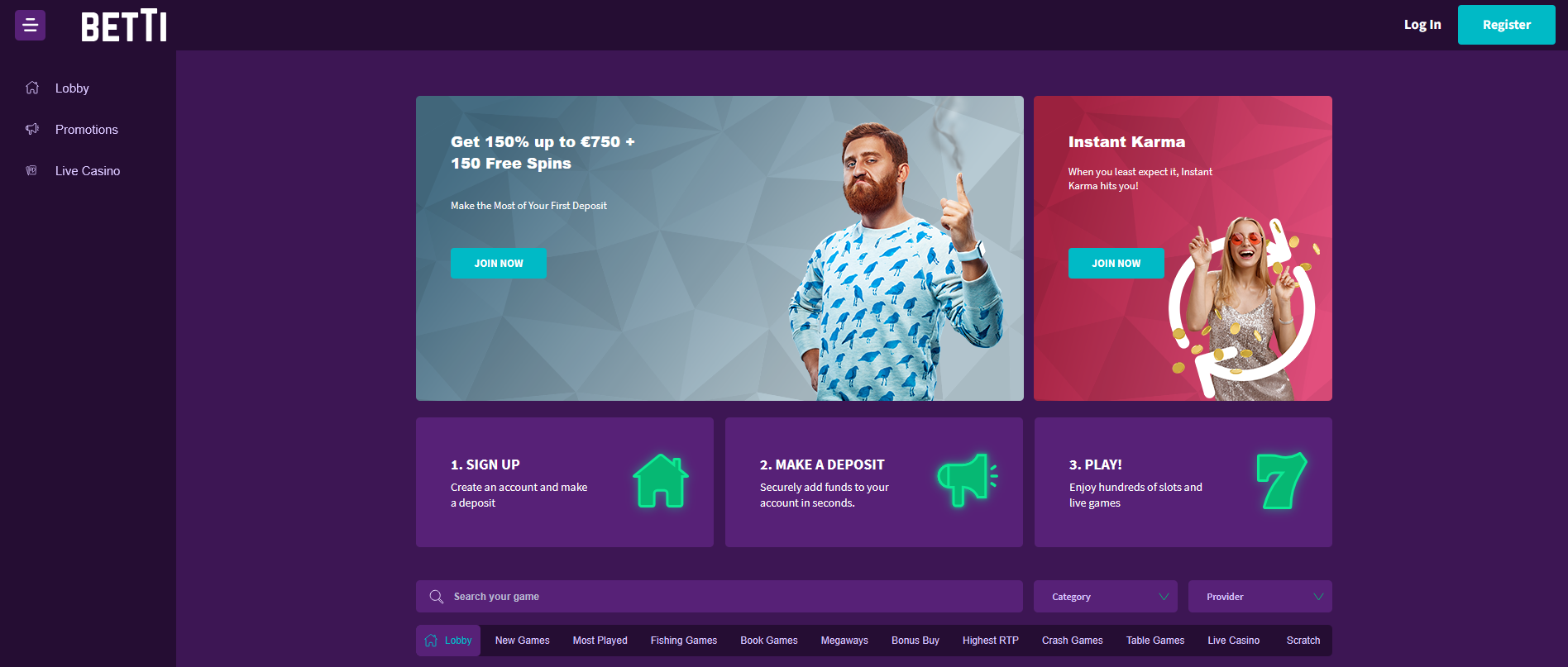 Betti Casino Screenshot